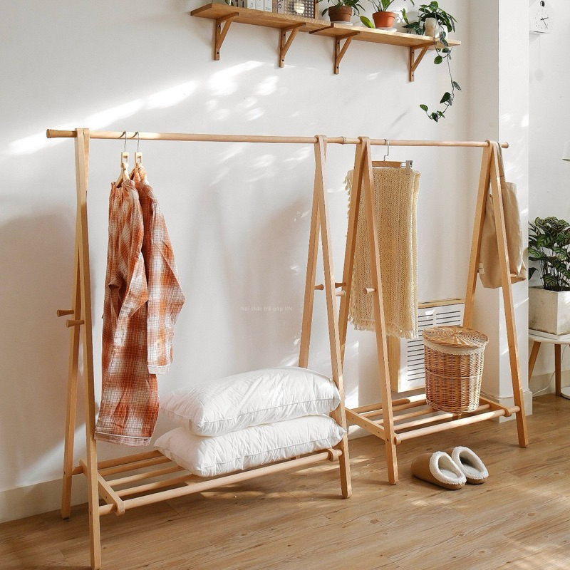 Rack gỗ treo đồ 05