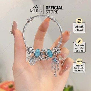 Lắc tay kiềng titan mira & co. kpan-k07 mix charm dream mỏng đủ màu đá kiềng titan freesize