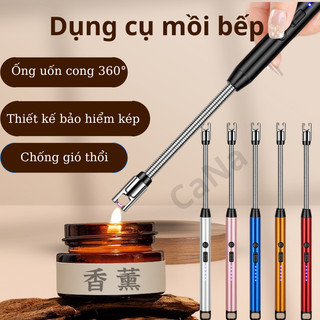 Dụng cụ mồi bếp Gas, Thắp nến chống gió - sạc USB xoay 360 tiện lợi
