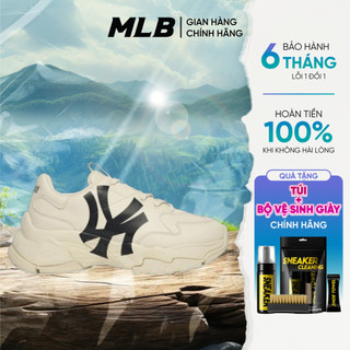 [ FULLBOX HIDDENTAG ] Giày MLB Bigball Chunky A  Beige Độn Đế Chính Hãng. Giày Thể Thao Nam Nữ Độn Đế Chính Hãng