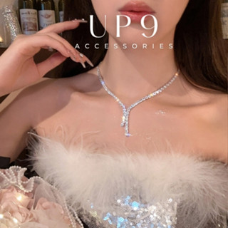 UP9.ACC Set Vòng Cổ Khuyên Tai dây đính đá đi tiệc sang trọng thanh lịch SET01, Bộ trang sức đi tiệc