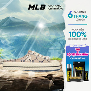 [ FULLBOX HIDDENTAG ] Giày MLB Playball Origin Mule Monogram màu Nâu Chính Hãng. Sục Nữ Chính Hãng