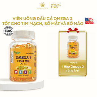[Mua 1 tặng 1] Viên uống dầu cá Omega 3 Nature Gift tốt cho tim mạch, bổ mắt, làm sáng mắt