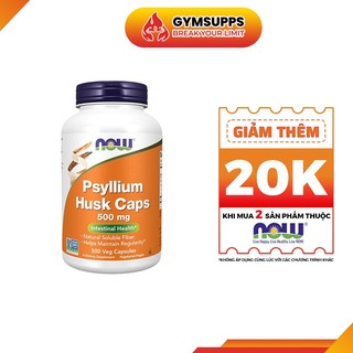Cải thiện các vấn đề về ti êu hóa now psyllium husk caps 500mg 500 viên