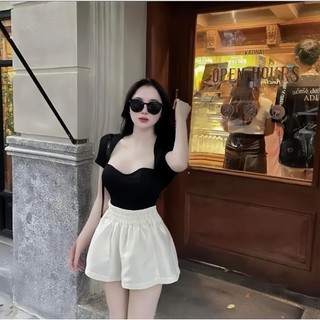 Quần short tacta phồng lưng chun co dãn có túi q04