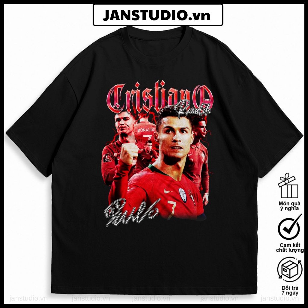 Áo Thun Cristiano Ronaldo, Áo Ronaldo Cho Fan Bóng Đá, Áo Bóng Đá. 100% Cotton Co Giãn 2 Chiều, Cho 