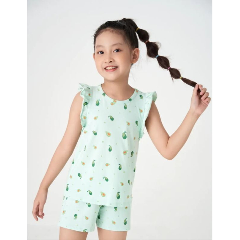 Bộ cotton mặc nhà cộc tay bé gái Canifa