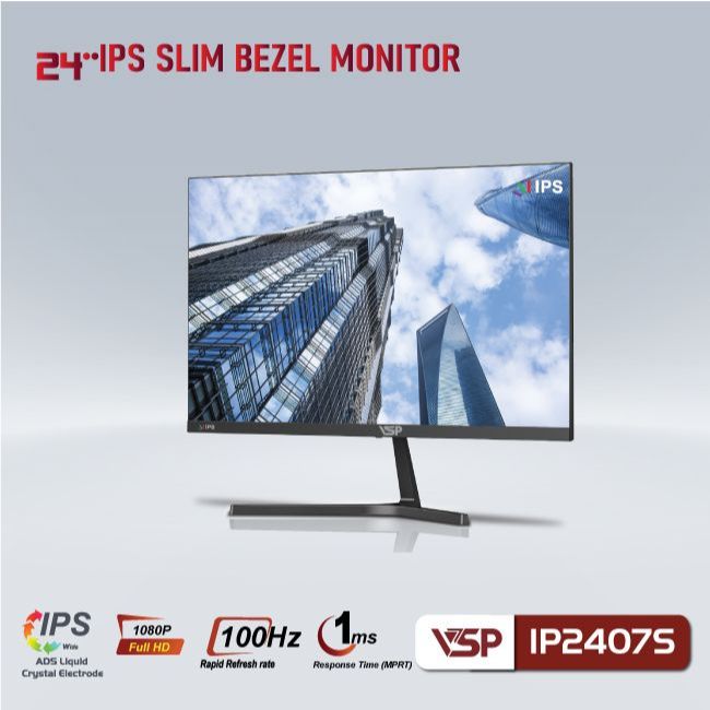 MÀN HÌNH VSP IPS 24INCH TRÀN VIỀN IP2407S - ĐEN