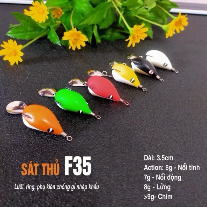 Mồi Giả Nhái Hơi F35 Mini Dài 3.5cm 8g Siêu Nhạy Cá, Mồi Câu Lure Cao Cấp