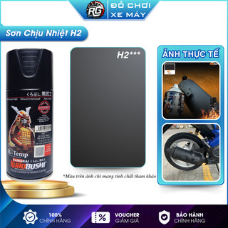 Sơn Samurai H2 màu Đen chịu nhiệt sơn pô chống cháy, sơn xịt 300ml