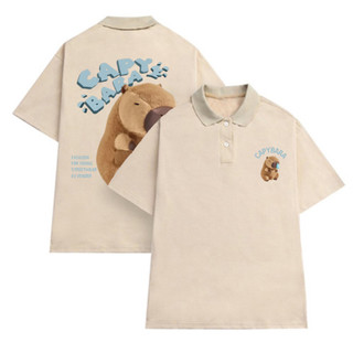 Áo Polo Unisex Họa Tiết CAPYBARA, Áo Polo Nam Nữ Oversize Chất Poly Thái -PL22