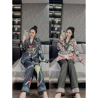 Đồ bộ- set ngủ mặc nhà pijama kenzo hổ lụa xước SAM mát