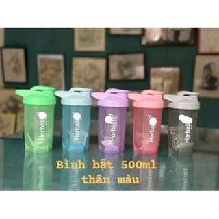 Bình lắc thể tích 500ml nắp bật thân màu