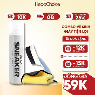 Combo vệ sinh giày tạo bọt làm sạch giày nhanh Sneaker cao cấp chính hãng, Combo làm sạch giày