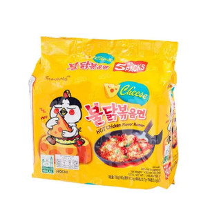  Mì Khô Gà Cay SamYang Vị Phô Mai Hàn Quốc Hot Cheese Chicken Ramen  Túi 5 gói - Vàng  