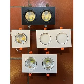 Đèn led âm trần đôi 2x10w và 2x12w vỏ đen vỏ trắng chíp leds bridgelux xịn
