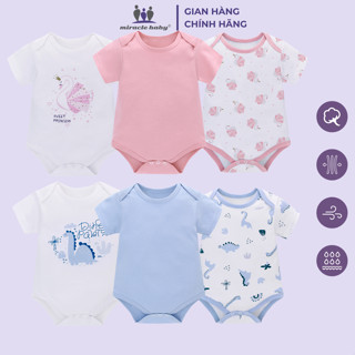 Miraclebaby - Jumpsuit/Bodysuit ngắn cho bé trai bé gái (Từ 0-12 tháng), chất liệu 100% cotton mềm mại thoáng mát