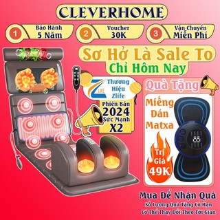 Đệm massage toàn thân cao cấp tích hợp gối mát xa cổ vai gáy thảo mộc và mát xa chân