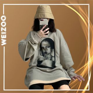 Áo sweater nỉ phối tay loading form rộng unisex
