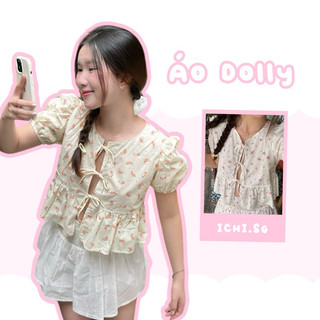 Dolly top - áo cột nơ tay phồng - ichi.sg