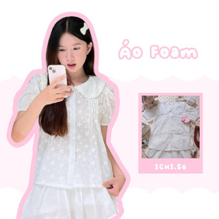 Foam top - áo sơ mi cổ bèo - ichi.sg