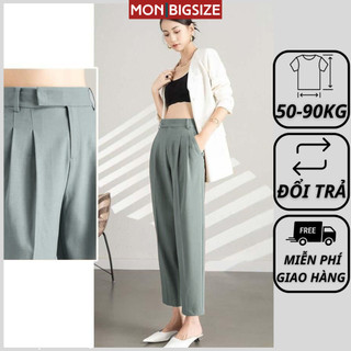 Quần âu công sở bigsize nữ kiểu ống đứng cơ bản đi chơi sang chảnh vải mát mịn MON big size 50 - 90kg