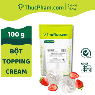 100g bột topping cream kem cheese, trứng nướng, sữa thucpham.com topping đồ uống, quết thành cốc, chấm bánh quy