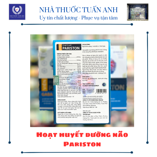 Viên uống bổ não - Hoạt Huyết Pariston (Hộp 1 chai 30 viên)