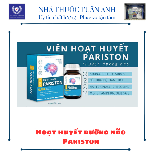 Viên uống bổ não - Hoạt Huyết Pariston (Hộp 1 chai 30 viên)
