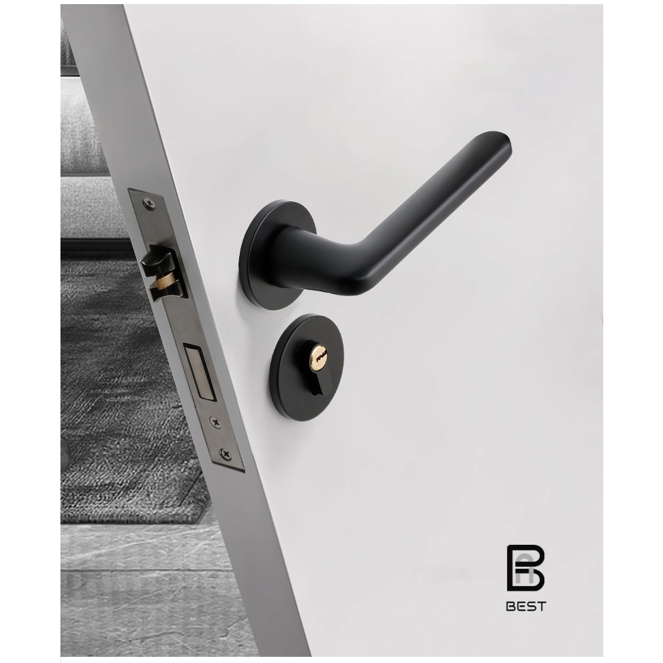 KHÓA TAY GẠT cửa gỗ,cửa nhựa, cửa nhôm, cửa sắt - KHÓA CỬA HỢP KIM BLACK Màu đen mờ