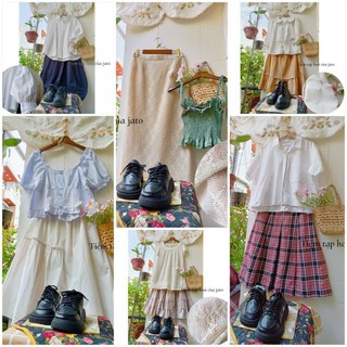 Set váy áo cổ điển vintage, mori, fairy grunge, tiểu thư 2hand