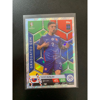 Thẻ bóng đá #G615 Suslov Slovakia Graduated Gem Topps Match Attax Euro 2024