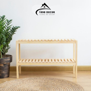 Kệ Giày Gỗ 2 Tầng - Chất Liệu Gỗ Thông Nhập Khẩu - Size 80cm