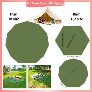 Thảm lục giác, đa giác chống ẩm chống bẩn vải Oxford thảm lều cắm trại dã ngoại thảm nót đáy lều