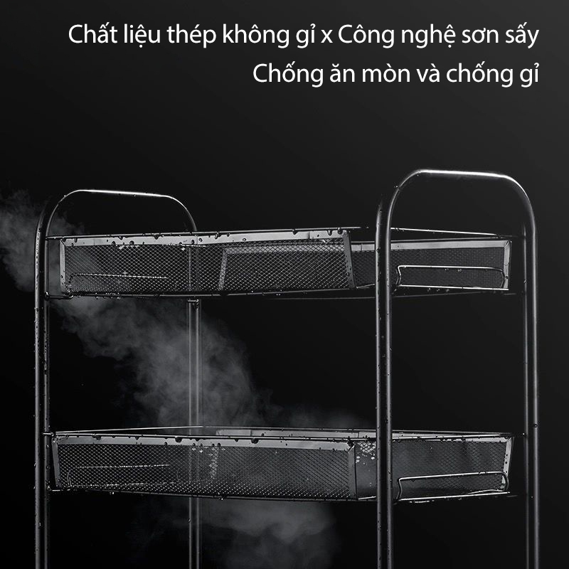 Kệ nhà bếp Kệ lưu trữ sàn nhà gia dụng Giỏ nhiều tầng Xe đẩy rau quả đa năng3-4-5 tầng | BigBuy360 - bigbuy360.vn