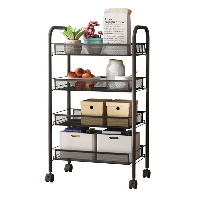 Kệ nhà bếp Kệ lưu trữ sàn nhà gia dụng Giỏ nhiều tầng Xe đẩy rau quả đa năng3-4-5 tầng | BigBuy360 - bigbuy360.vn