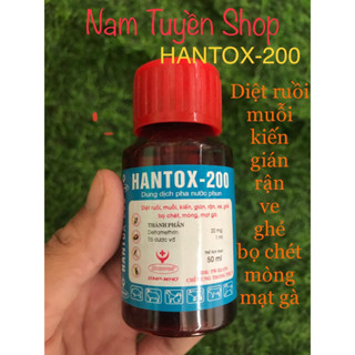 HANTOX 200 diệt ruồi, muỗi, kiến, gián, rận, ve, ghẻ, bọ chét, mòng, mạt gà trên vật nuôi và xung quanh chuồng trại