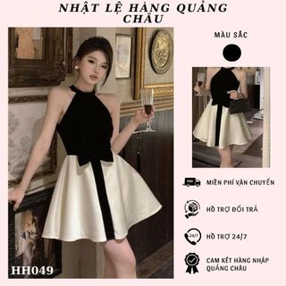 Đầm 3 lỗ dáng babydoll cổ yếm sexy , quyến rũ hàng QC cao cấp -HH049