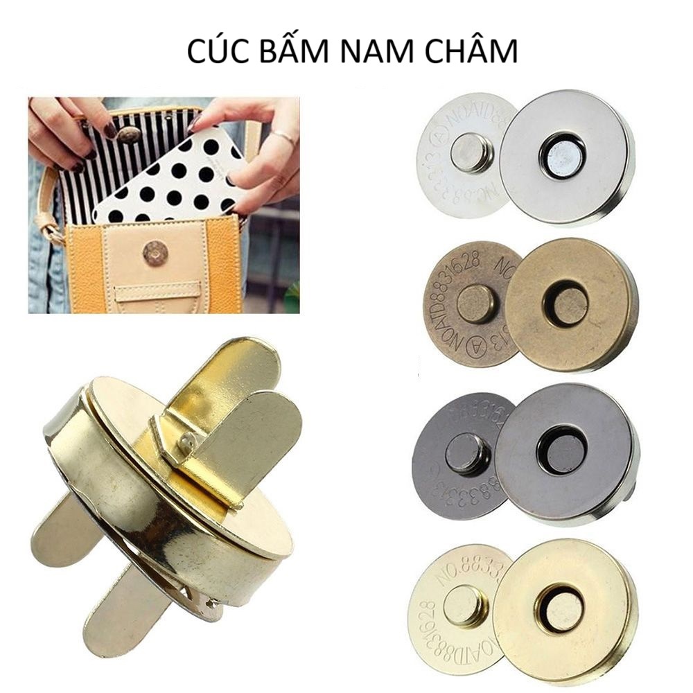 [GIÁ XƯỞNG] Cúc nam châm vĩnh cửu chuyên dùng cho túi ví handmade, sổ da, đồ thủ công