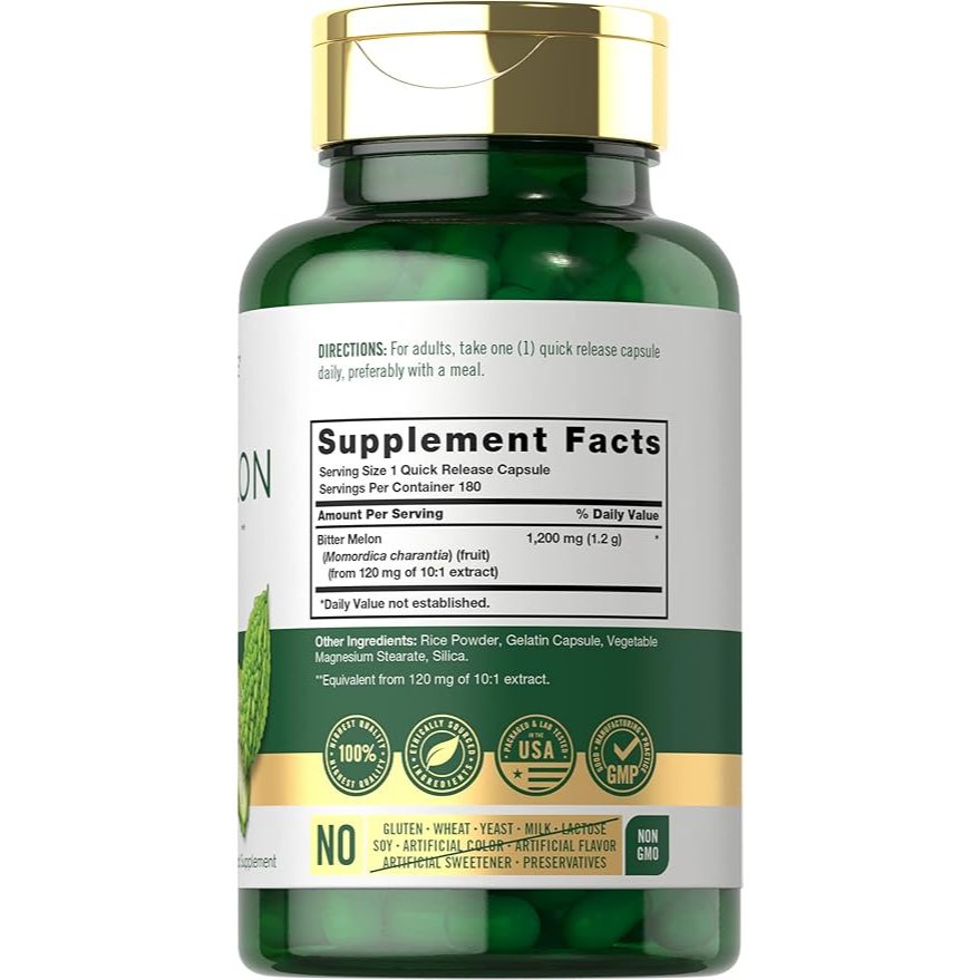 Viên uống mướp đắng hỗ trợ và cân bằng đường huyết Carlyle Bitter Melon 1200mg 180 viên