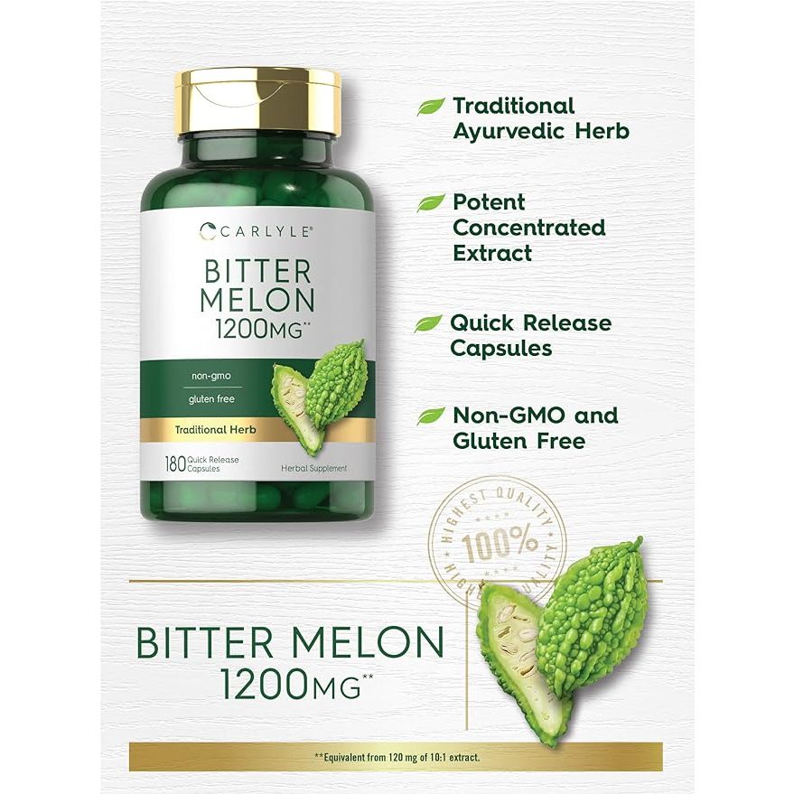 Viên uống mướp đắng hỗ trợ và cân bằng đường huyết Carlyle Bitter Melon 1200mg 180 viên