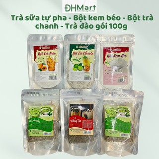 Trà sữa tự pha - bột kem béo - bột trà chanh - trà đào gói 100g