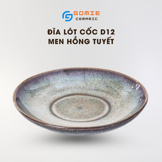 Đĩa tròn lót chén, cốc d12 men hồng tuyết - đĩa lót chén - đĩa sứ - gốm sứ cao cấp bát tràng