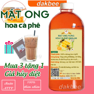 1 LÍT (1300gr) Mật ong rừng hoa cà phê nguyên chất Daklak - natural honey - tăng sức đề kháng - mật ong dakbee