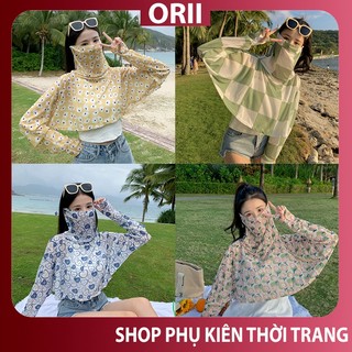 Áo chống nắng chống tia uv có khăn trùm mặt cao cấp thanh lịch ORII, nhiều màu sắc chất liệu vải mát .