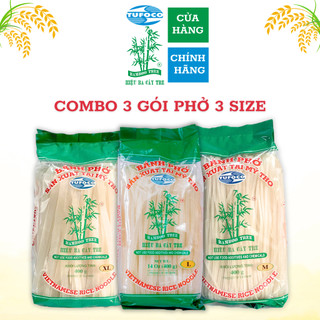 COMBO 3 GÓI PHỞ KHÔ HIỆU BA CÂY TRE 3 SIZE (400GRAM) PHỞ SẠCH, AN TOÀN, NGON KHÔNG BỞ