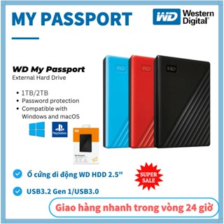 Ổ cứng di động Western Digital WD HDD My Passport 2.5" USB 3.2 ổ cứng wd 1TB/2TB/4TB