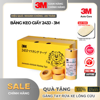 [SSPIC199K - GIẢM 10% ](Combo 6 cuộn) Băng Keo Giấy 3M™  243 J0mm x18m (600) hoặc Khổ 10mm x 18m (1200)