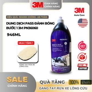 [ Tặng găng tay lông cừu]Dung dịch đánh bóng bước 1 3M™ PN36060 PERFECT-IT EX RUBBING COMPOUND -946ml[SSPIC199K - GIẢM 1