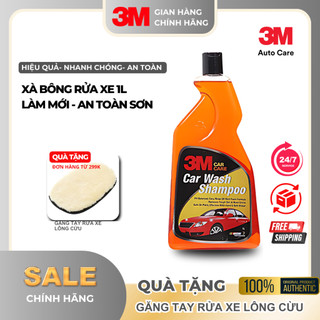 [ Tặng găng tay lông cừu] Xà Bông Rửa Xe 3M™ Car Wash Shampoo 1L, Tỷ lệ pha 1:100 [SSPIC199K - GIẢM 10% ]